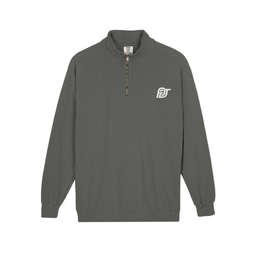 FDT Quarter Zip in Pepper, front view (supplier mockup)