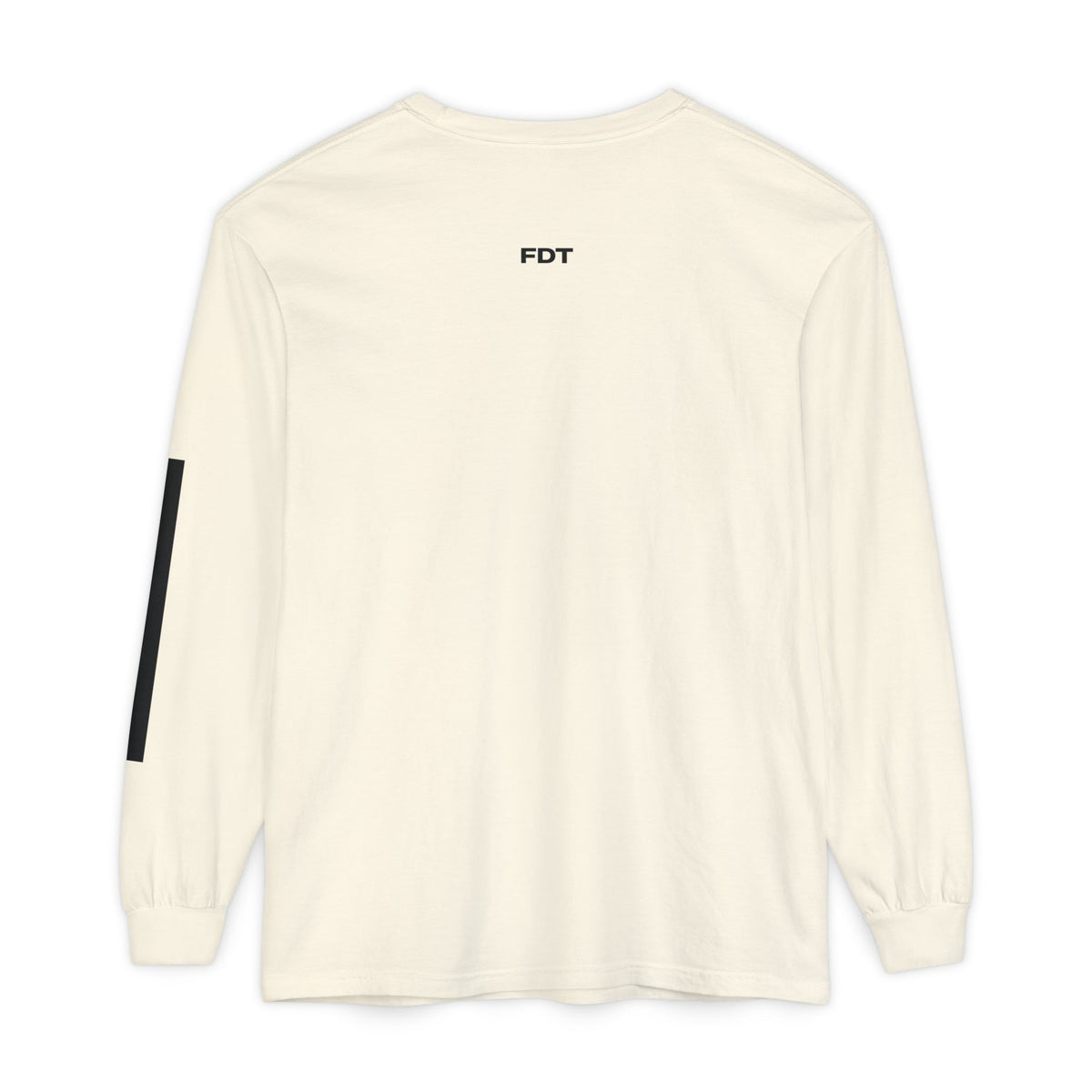 FDT Redaction Long Sleeve in Ivory, back view (supplier mockup)