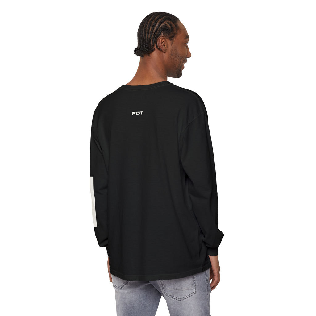 FDT Redaction Long Sleeve in Black, back view on a person (supplier mockup)