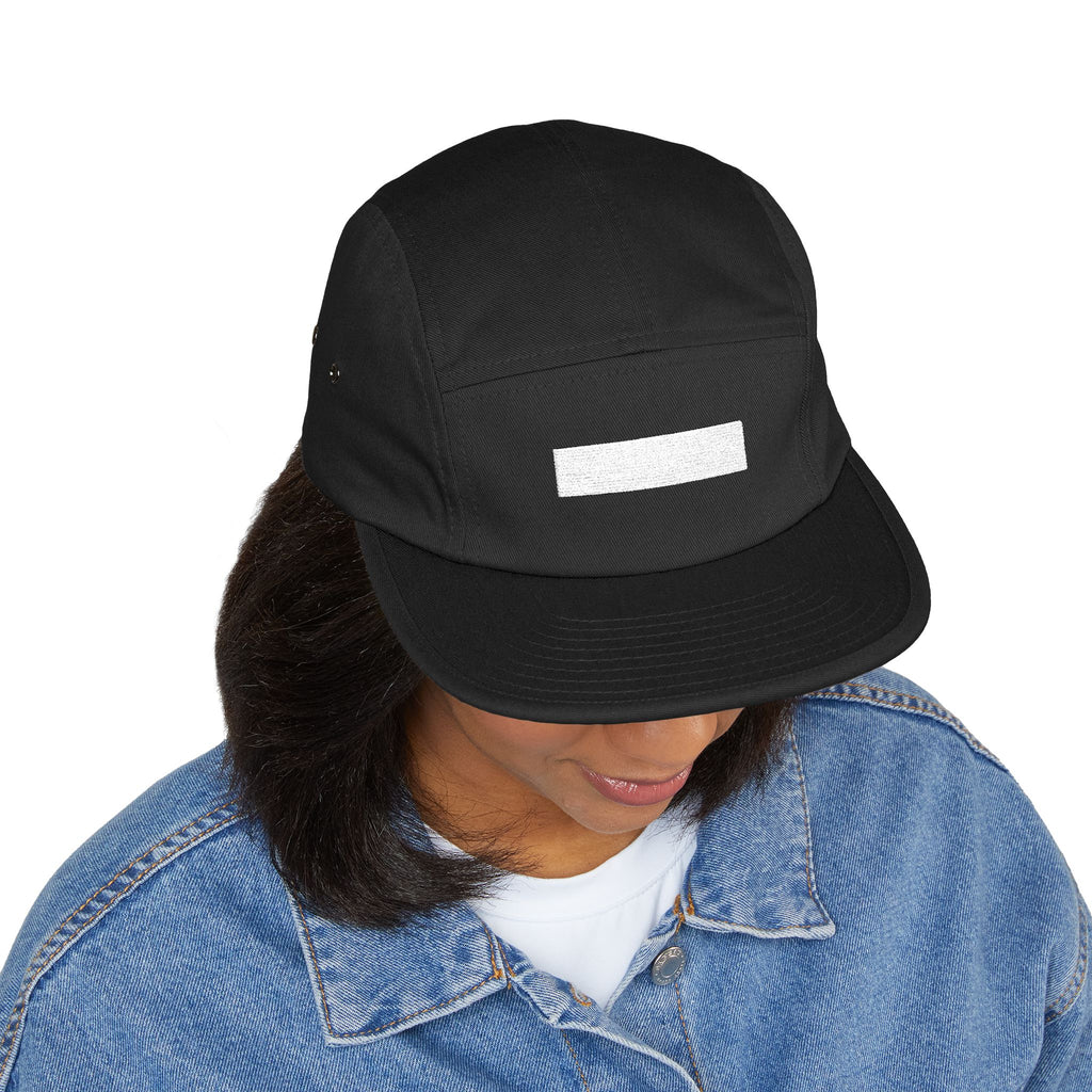 FDT Bar Cap in Black, front view on a person (supplier mockup)