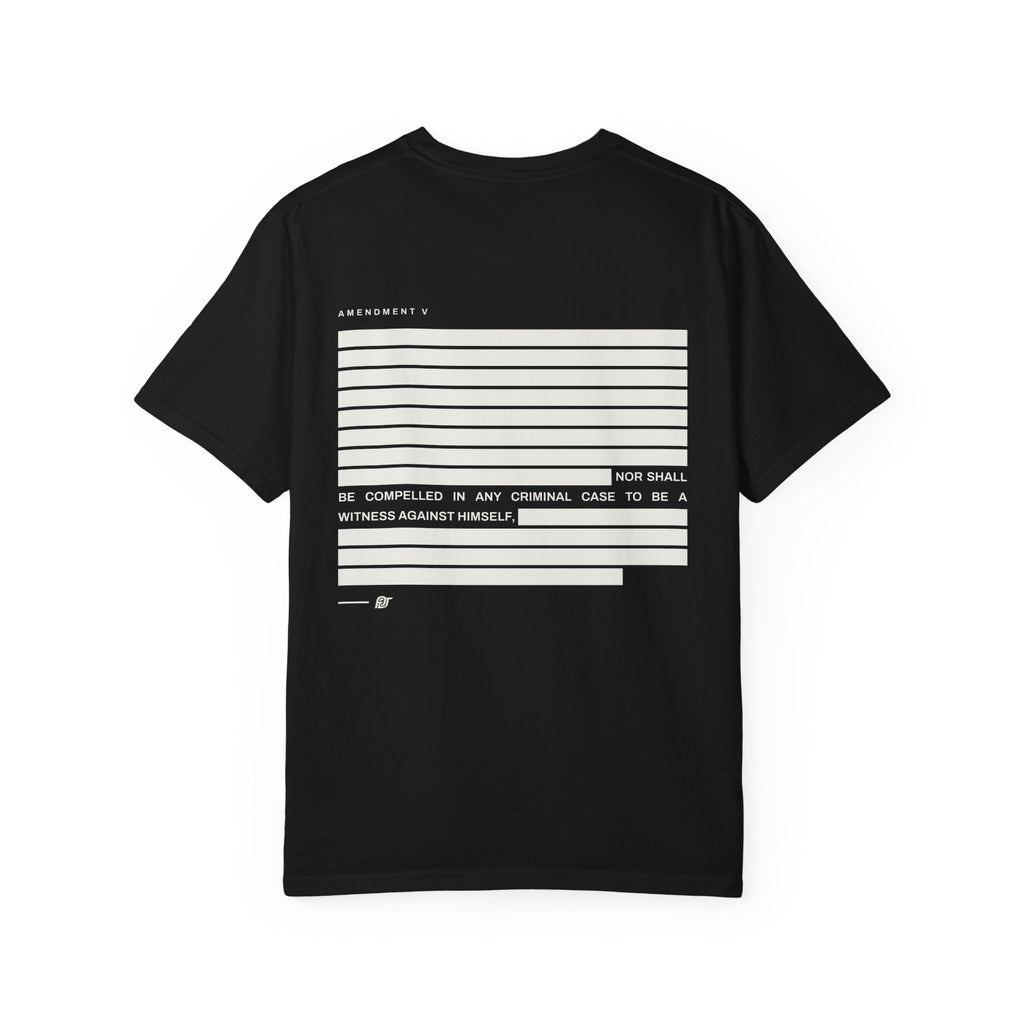 FDT Redaction Tee in Black, back view (supplier mockup)