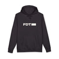 FDT Redacted Hoodie in Black, front view (supplier mockup)