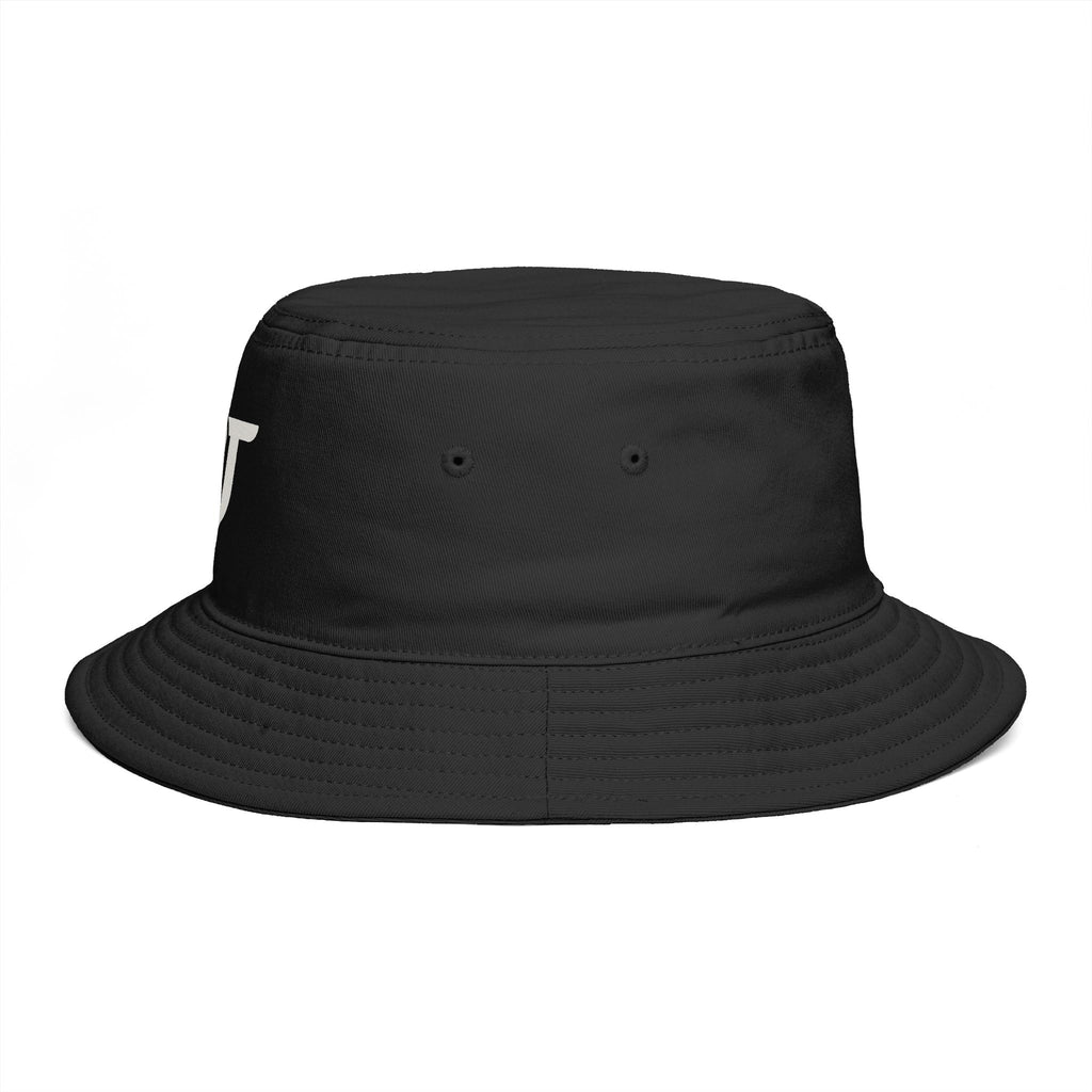 FDT Bucket Hat in Black, left side view (supplier mockup)
