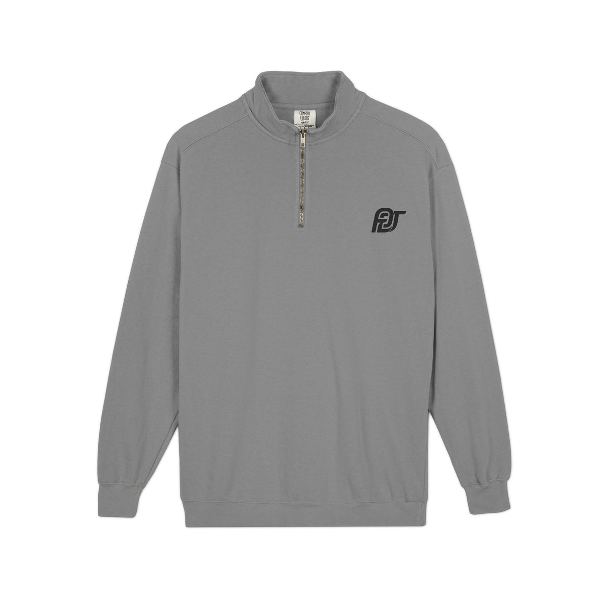 FDT Quarter Zip in Grey, front view (supplier mockup)