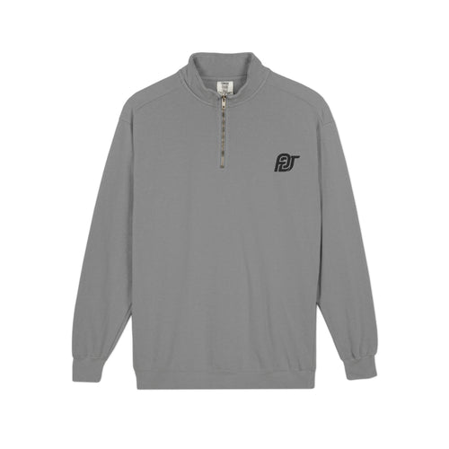 FDT Quarter Zip in Grey, front view (supplier mockup)