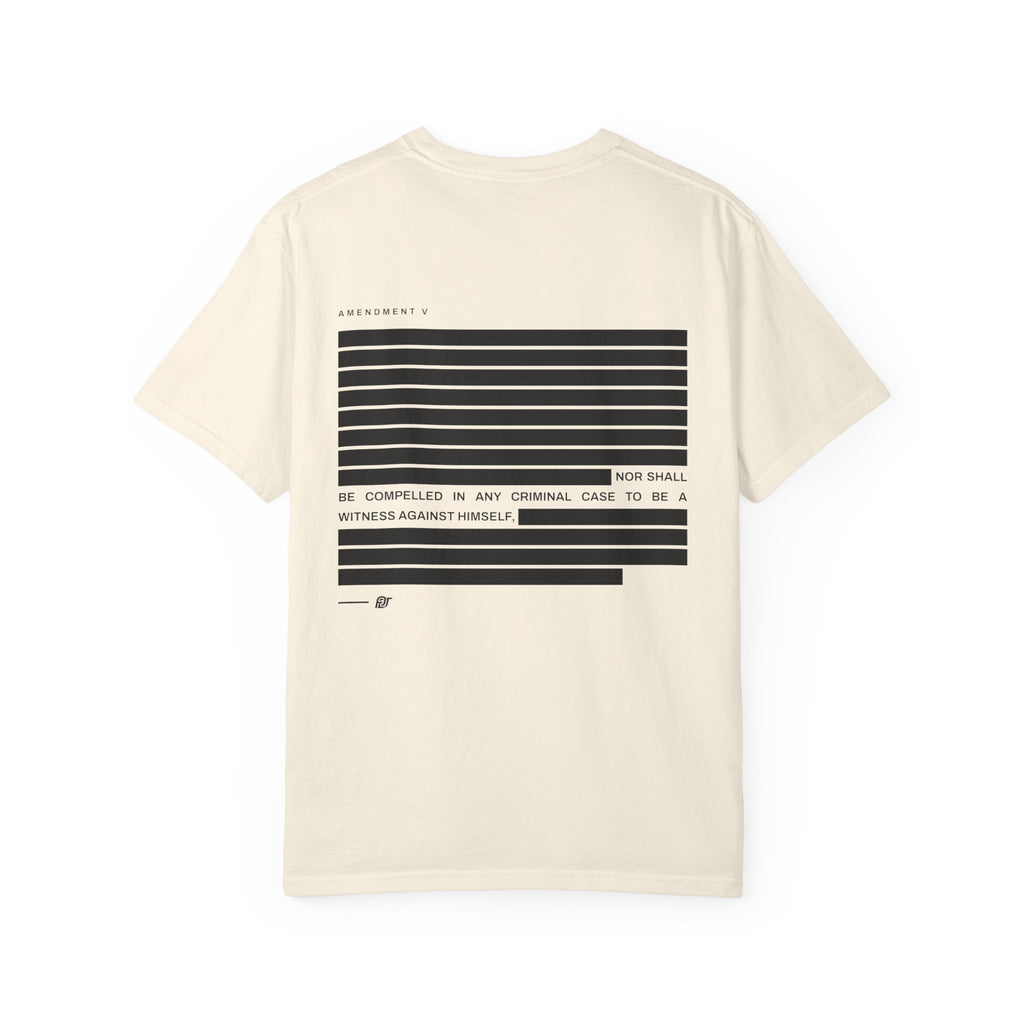 FDT Redaction Tee in Ivory, back view (supplier mockup)