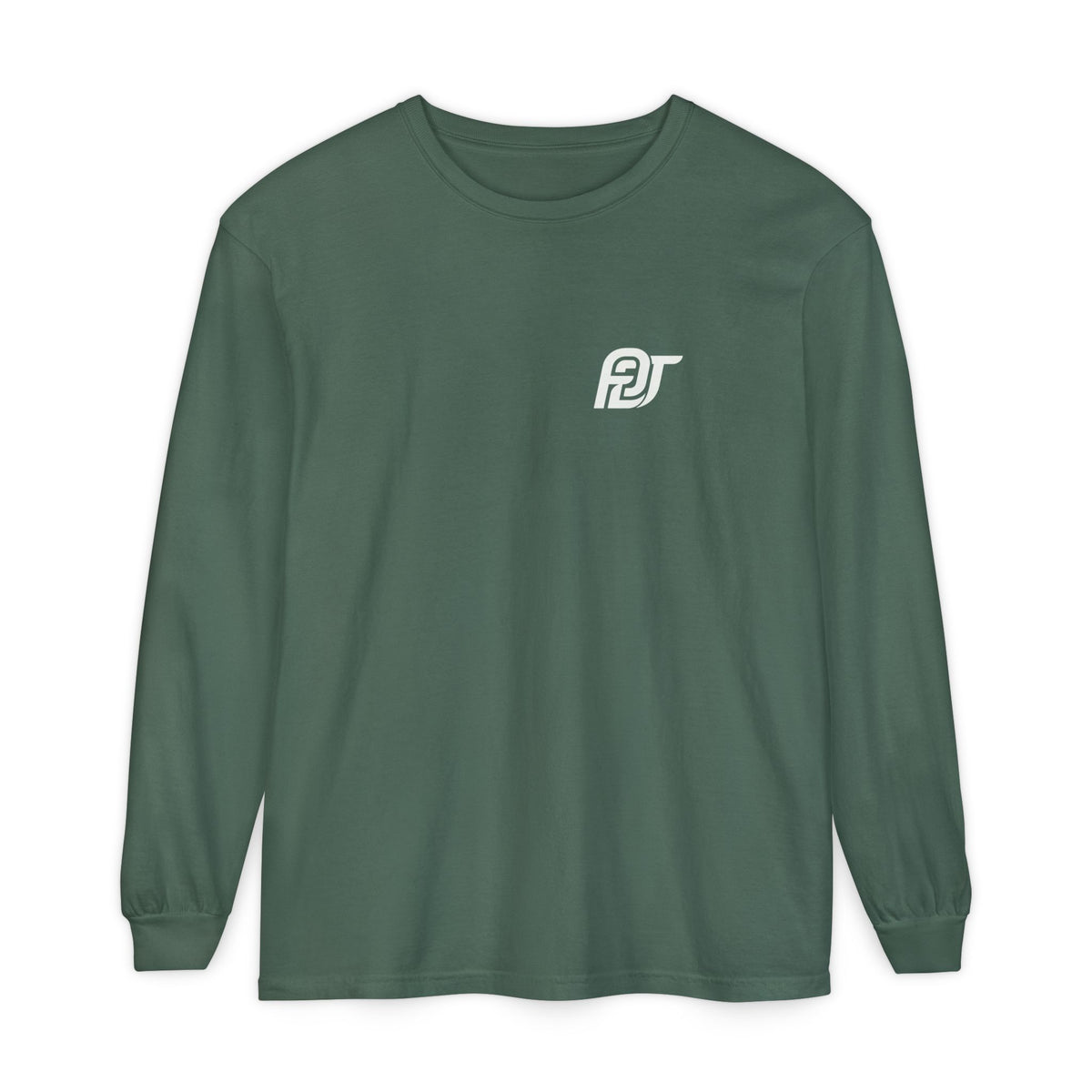 FDT Long Sleeve Tee in Blue Spruce, front view (supplier mockup)