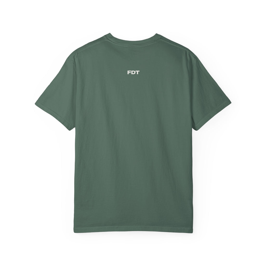 FDT Heavyweight Tee in Blue Spruce, back view (supplier mockup)