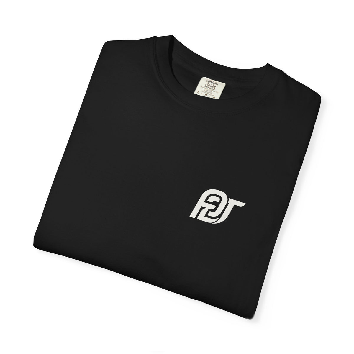 FDT Amendment Tee in Black, folded view (supplier mockup)