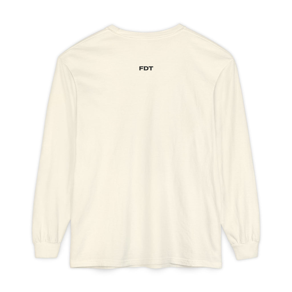FDT Long Sleeve Tee in Ivory, back view (supplier mockup)