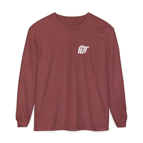 FDT Long Sleeve Tee in Brick, front view (supplier mockup)