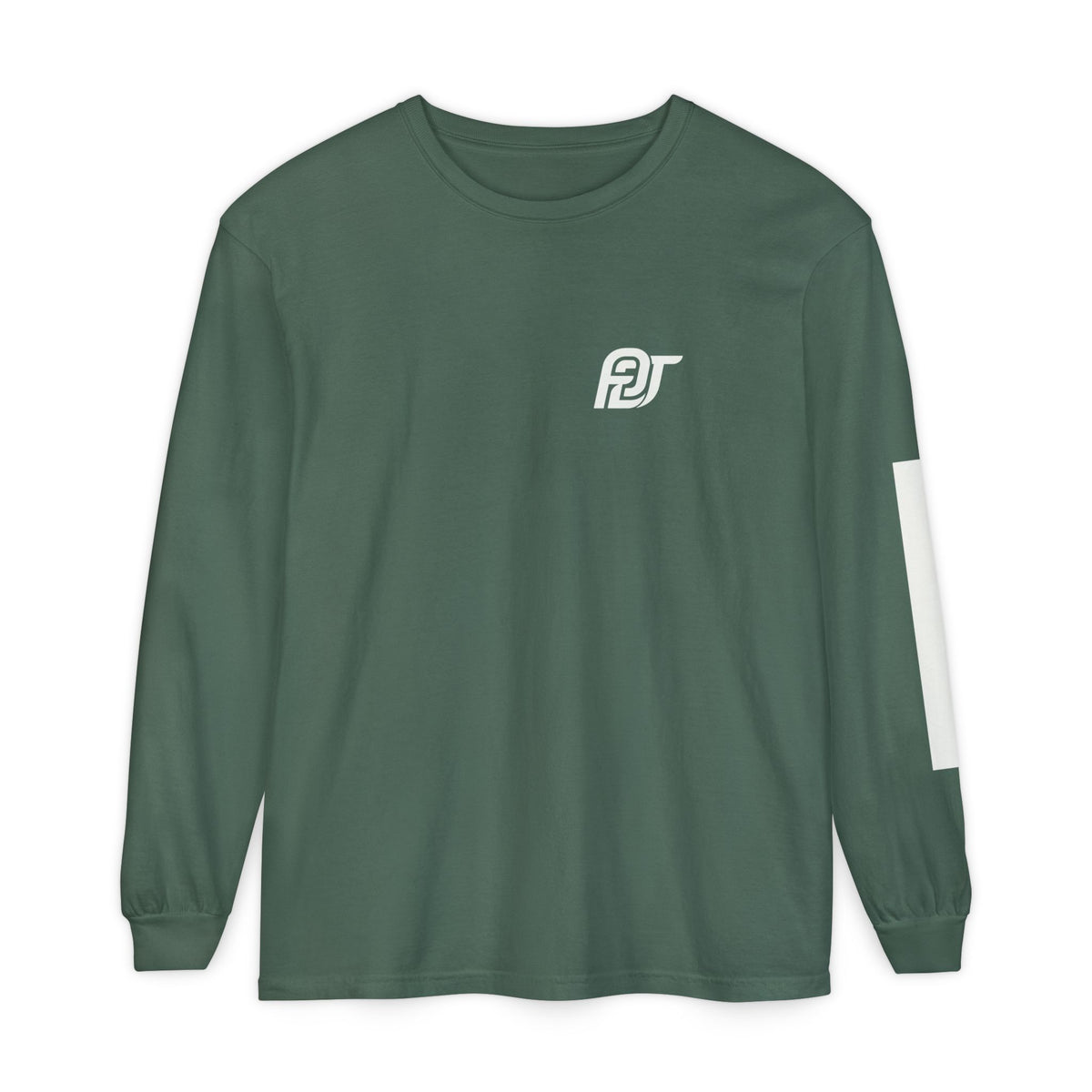 FDT Redaction Long Sleeve in Blue Spruce, front view (supplier mockup)