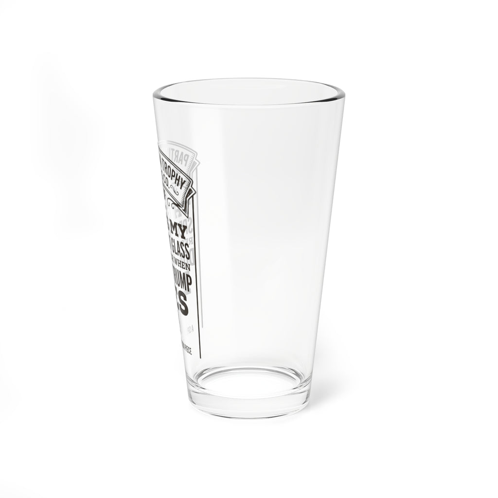 The “Conclusion” 16oz pint glass — detail view