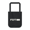 FDT Canvas Tote in Black, front view (supplier mockup)