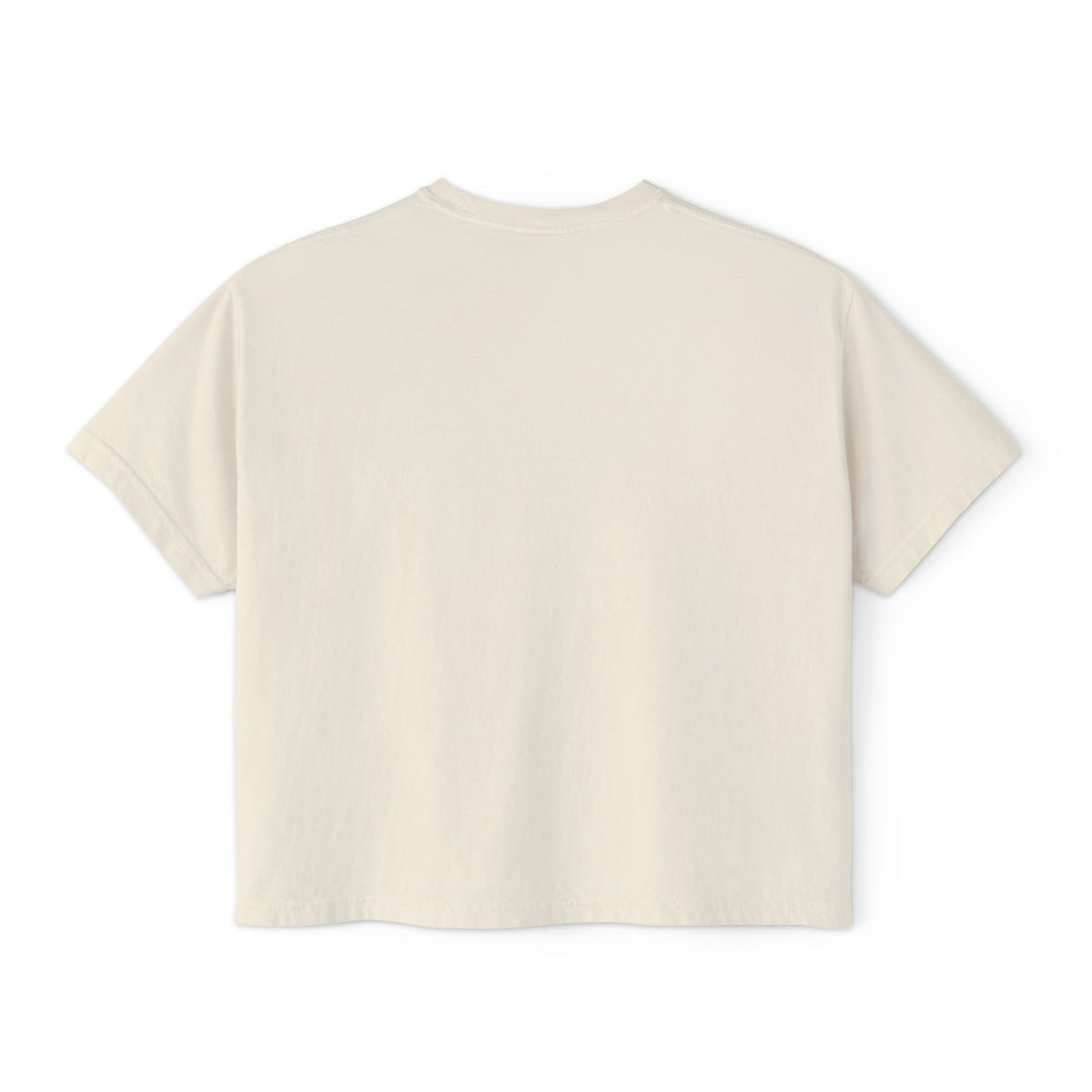 FDT Women's Boxy Tee in Ivory, back view (supplier mockup)