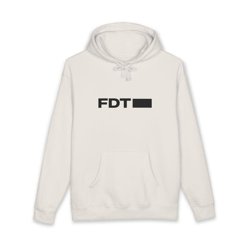 FDT Redacted Hoodie in Bone, front view (supplier mockup)