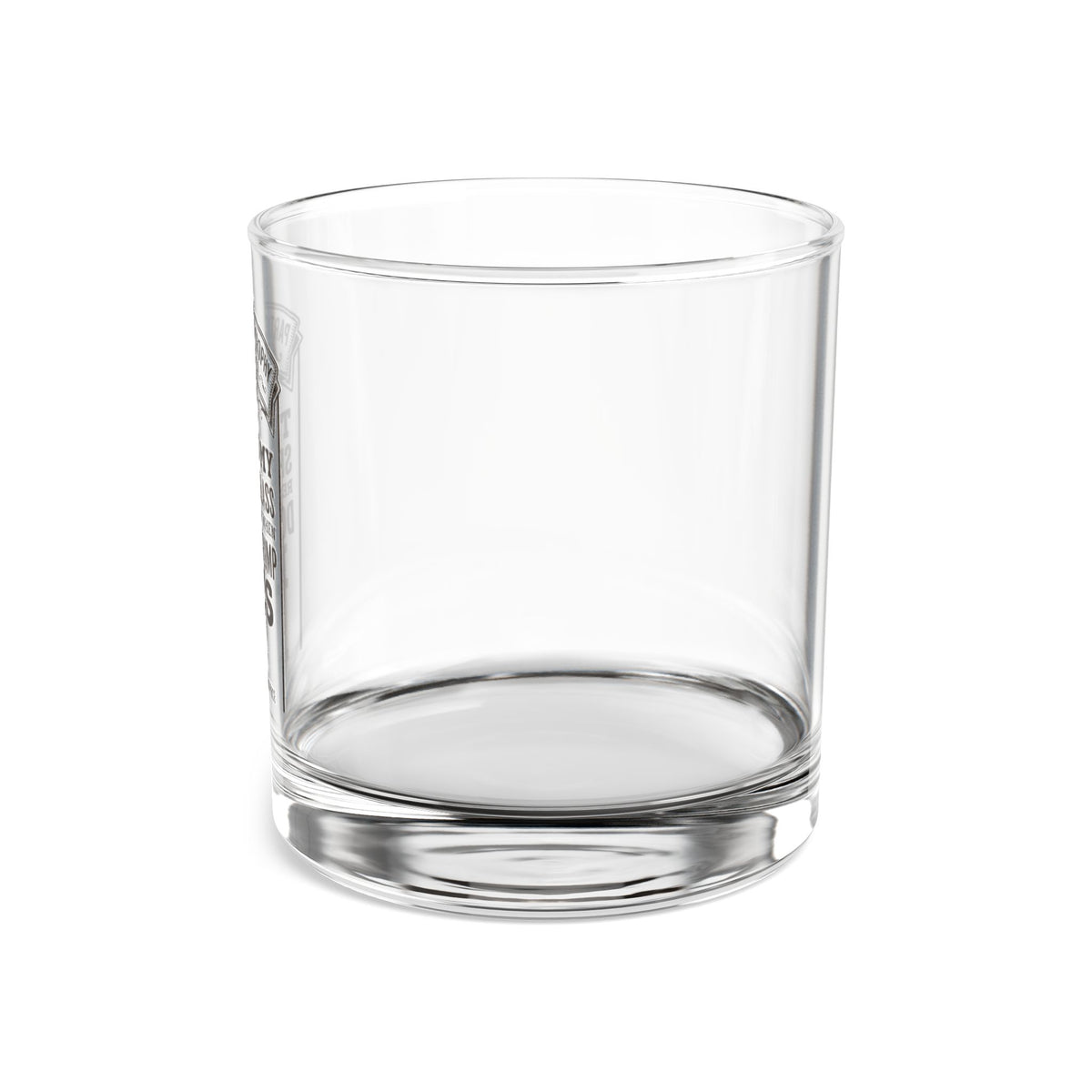 The “Conclusion” rocks glass — detail view