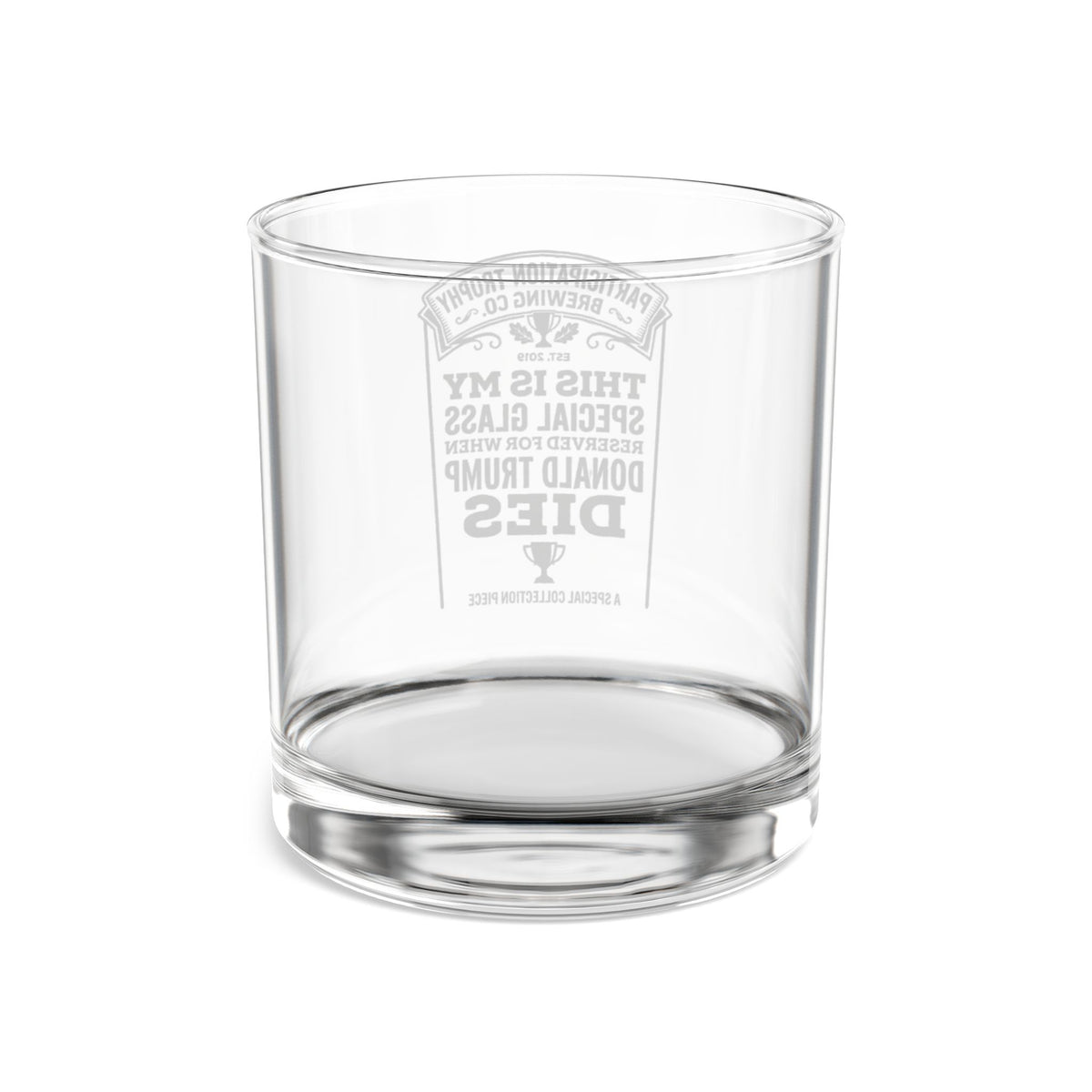 The “Conclusion” rocks glass — alternate angle