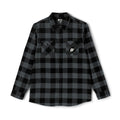 FDT Flannel Shirt in Charcoal Heather/ Black, front view (supplier mockup)
