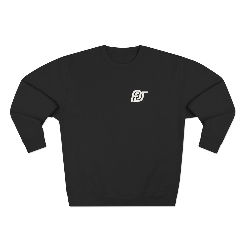 FDT Heavyweight Crewneck in Black, front view (supplier mockup)