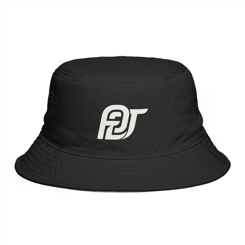 FDT Bucket Hat in Black, front view (supplier mockup)