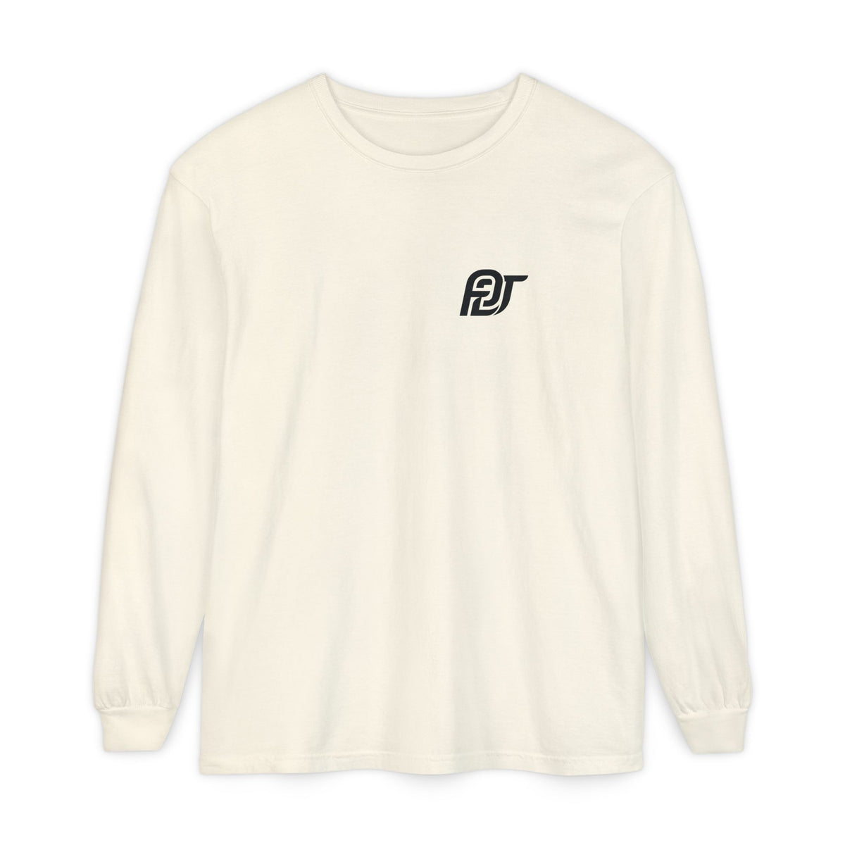 FDT Long Sleeve Tee in Ivory, front view (supplier mockup)