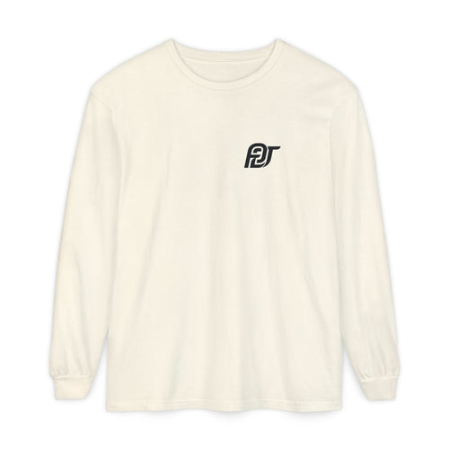 FDT Long Sleeve Tee in Ivory, front view (supplier mockup)