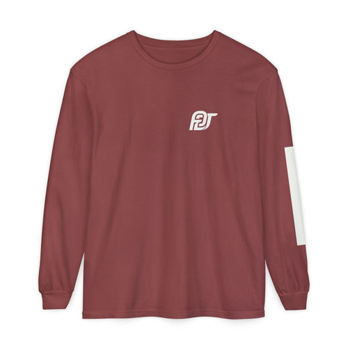 FDT Redaction Long Sleeve in Brick, front view (supplier mockup)