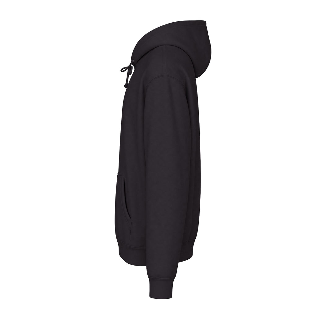 FDT Redacted Hoodie in Black, left sleeve detail (supplier mockup)