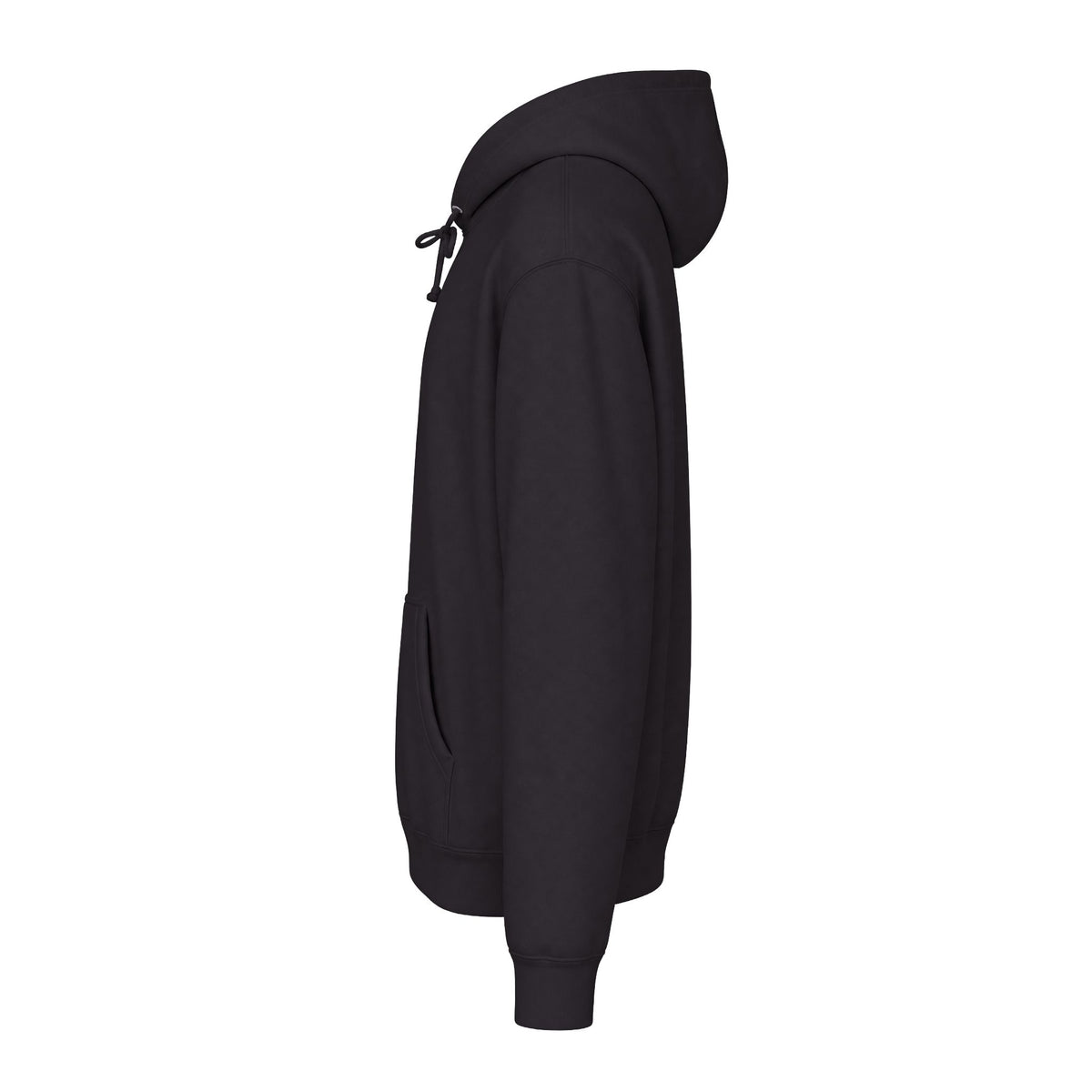 FDT Redacted Hoodie in Black, left sleeve detail (supplier mockup)
