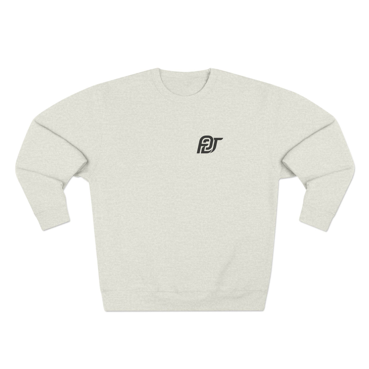 FDT Heavyweight Crewneck in Oatmeal Heather, front view (supplier mockup)