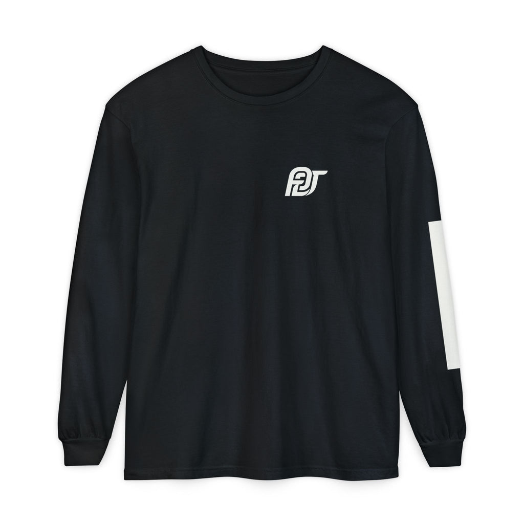 FDT Redaction Long Sleeve in Black, front view (supplier mockup)